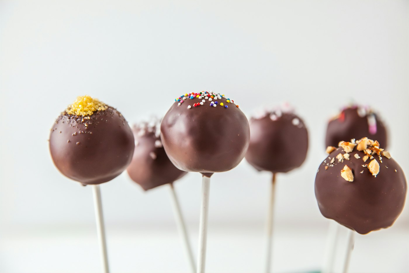 Chocolate-dipped cake pops